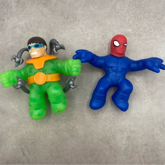 Marvel Heroes Of Goo Jit Zu Stretchy Figures Spiderman Doc Ock Squishy Toys Flaw - Picture 1 of 9